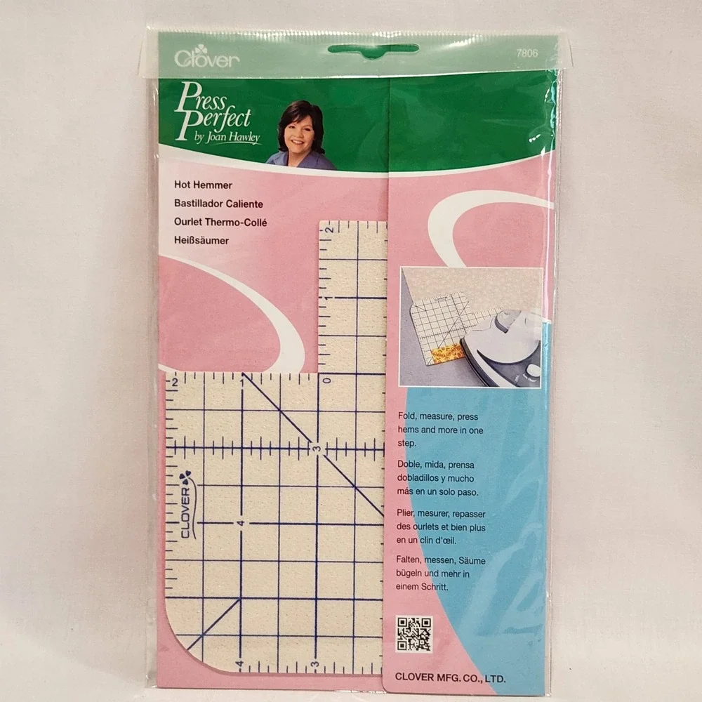 Clover 7806 Press Perfect Hot Hemmer Joan Hawley Heat Resistant Sewing Ruler NEW